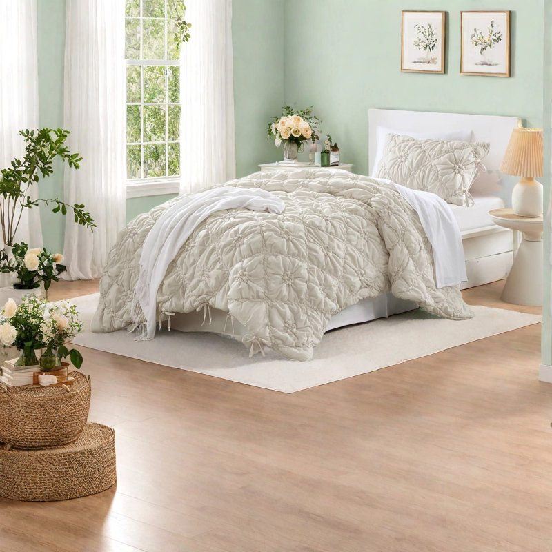 Ensembles de literie confortables en microfibre, conception florale pour un confort toutes saisons