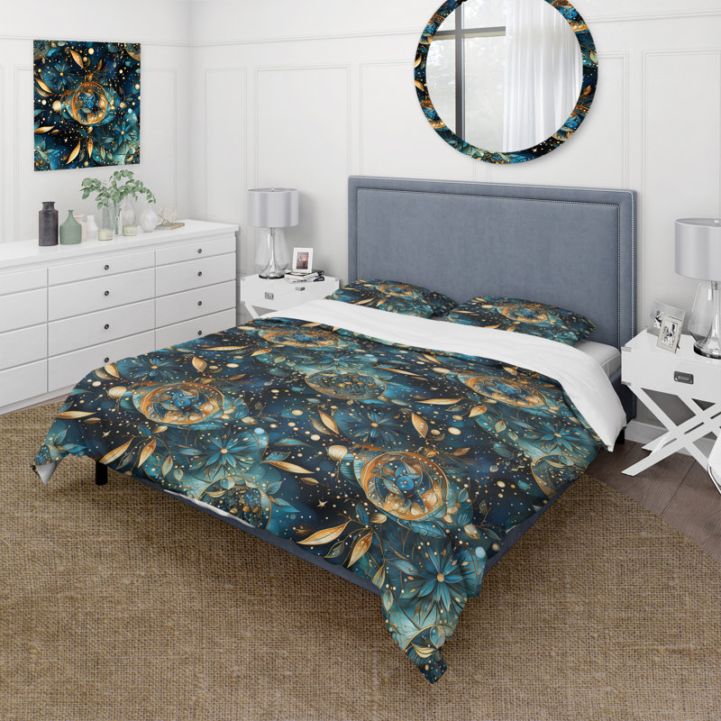 Ensemble de housse de couette Cosmic Nomad Boho, Housse de couette simple + 1 taie décorative stan