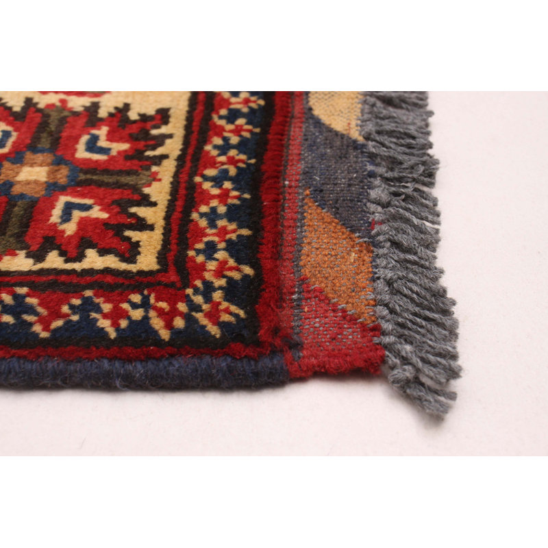 Kargahi One-of-a-Kind Runner: 2'10" X 9'10" New Age Runner Wool Area Rug in Red