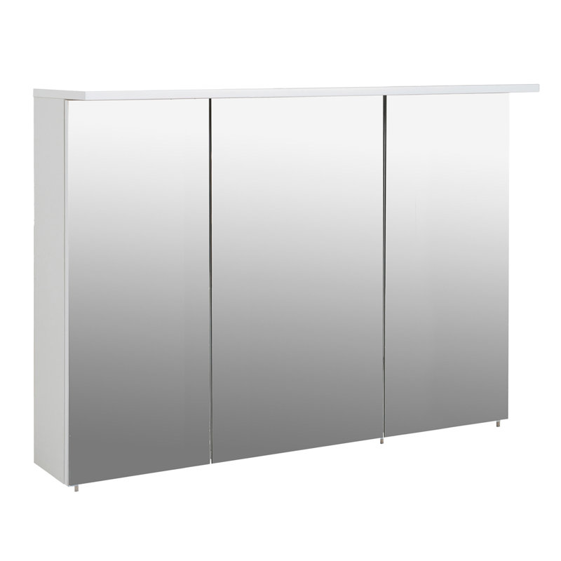 Burtis W 723mm H Surface Frameless Medicine Cabinet Mirror 6 Adjustable, 72.3cm H x 120cm W x 16cm D
