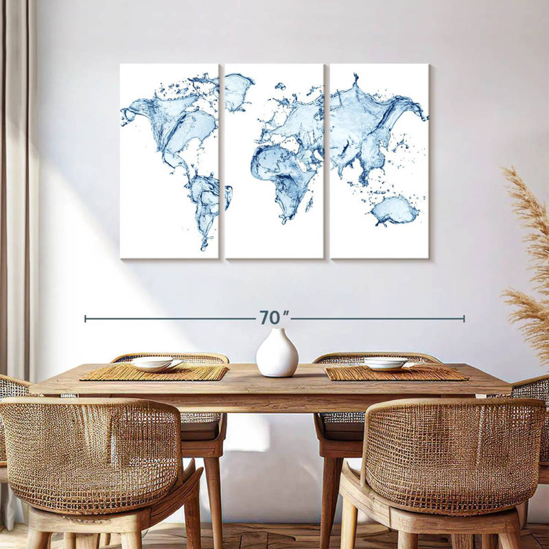 Aliaz Splash World Map, 36" H x 57" W