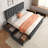 Bed Frame With Adjustable Headboard And 4 Storage Drawers-110712444-110712445