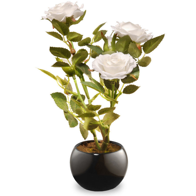 9.5" White Rose Flower