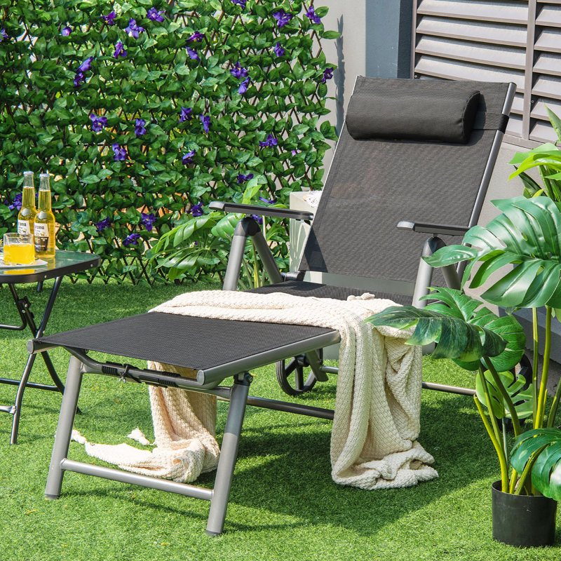Kostanty Outdoor Metal Chaise Lounge