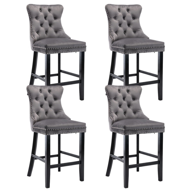Upholstered Counter Stool, Grey