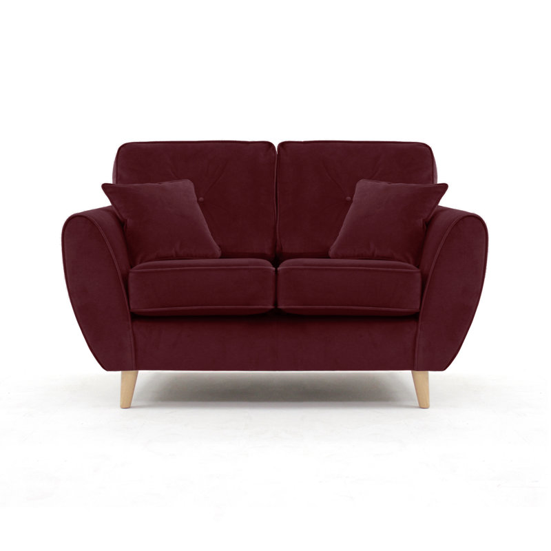Rafe 2 Seater Velvet Sofa, Aubergine Velvet