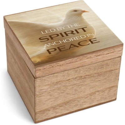 Keepsake Box Led By The Spirit MDF 4X4