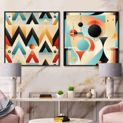 Myles - Abstract Shapes Square Collage Set Of 2