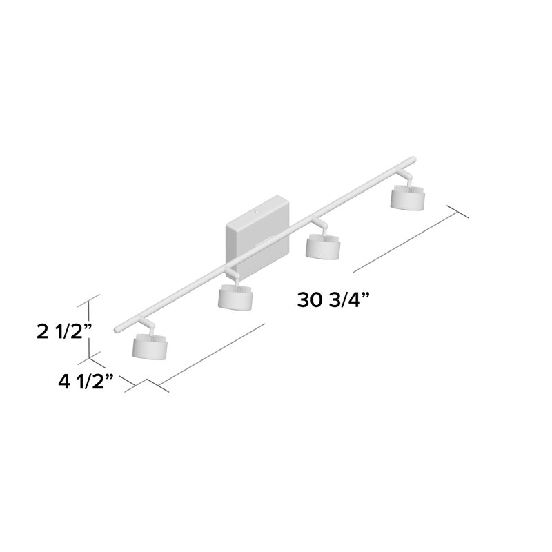 Ardella 30.71'' 4 -Light Fixed Track Track Kit with Dimmable and Adjustable Head