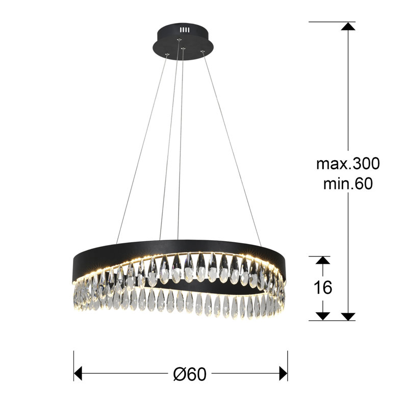 Ailun 1 - Light Crystal LED Chandelier