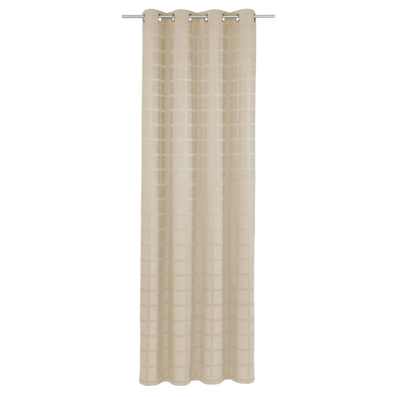 Shire Room Darkening Curtain Single Panel, 132 W x 145 D cm, Beige