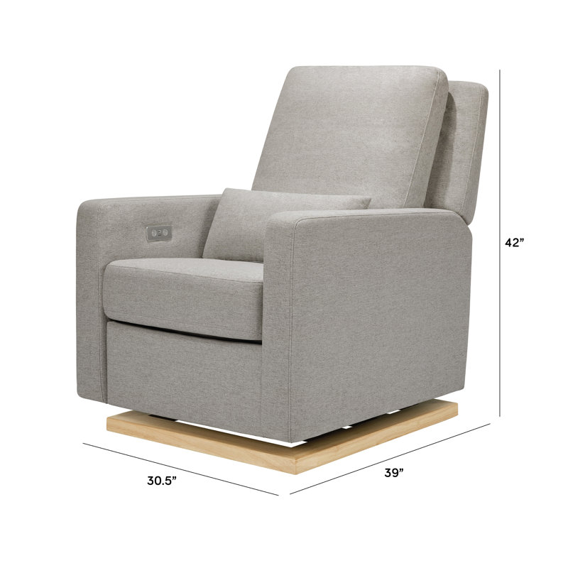 Sigi 34" Performance Grey Eco-Weave Electronic Recliner with USB