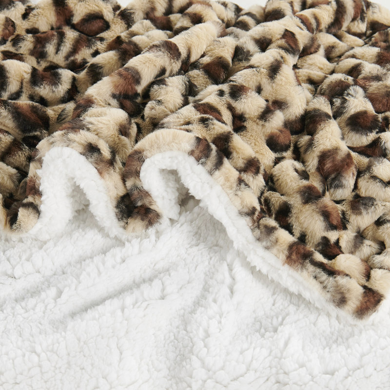 Knitted Throw Blanket, Leopard, 127cm W x 152.4cm L