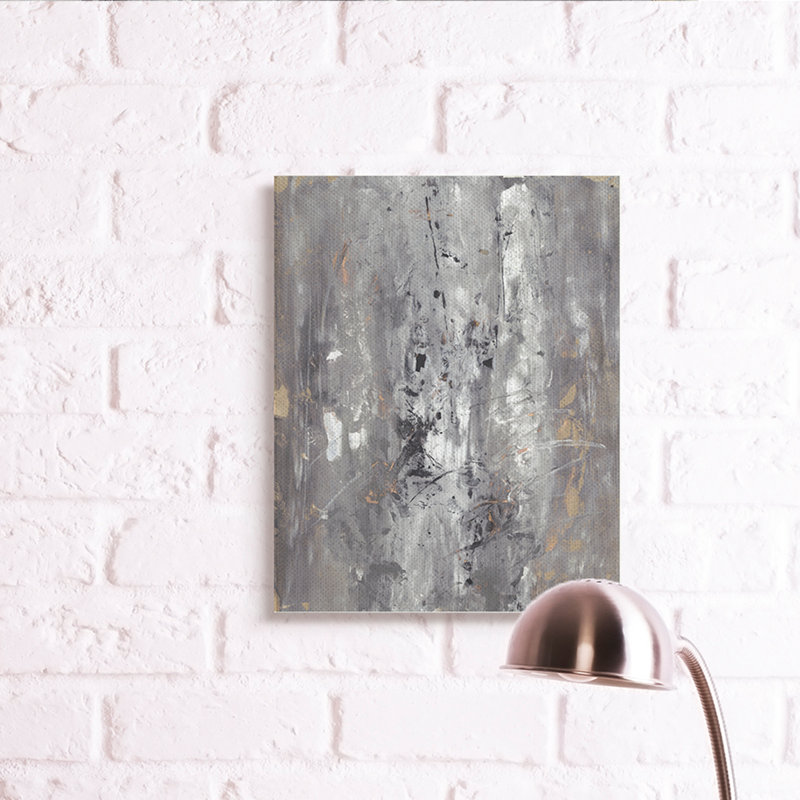 Conception abstraction inspirée de l'ancienne marque gris-brun, Toile tendue, H 48 po x l 36 po