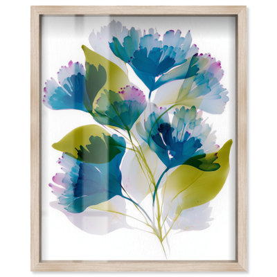 Emerald Overlaps I Shadowbox Print Floral