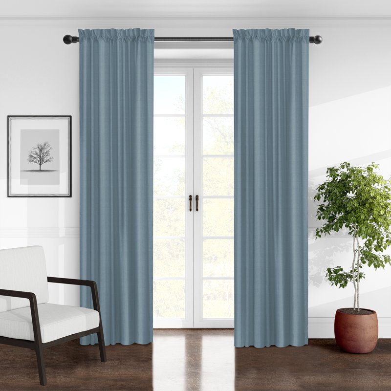 Paire de rideaux Elsie, Bleuet des champs, L 50 po x L 144 po