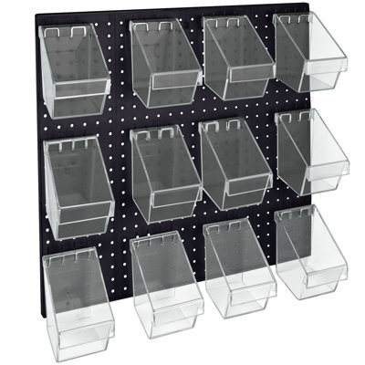 Ensemble de 12 porte-accessoires pour seau mural avec panneau perforé l 24 po x H 24 po