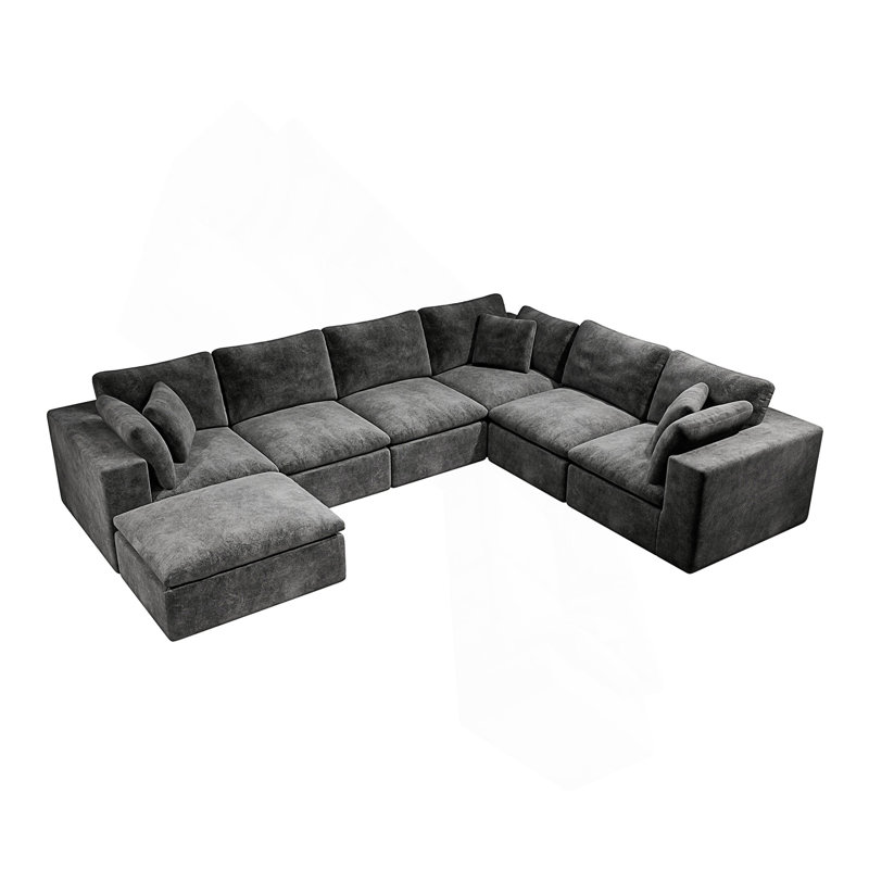 Canapé modulaire 137,8 * 108,3 po, canapé rembourré compressé