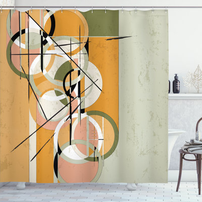 Ambesonne Modern Art Shower Curtain Retro Surreal Abstract -  sc_354546_extralong