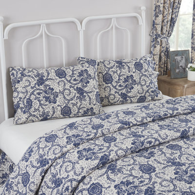 Dorset Navy 100% Cotton Floral - Set of 2