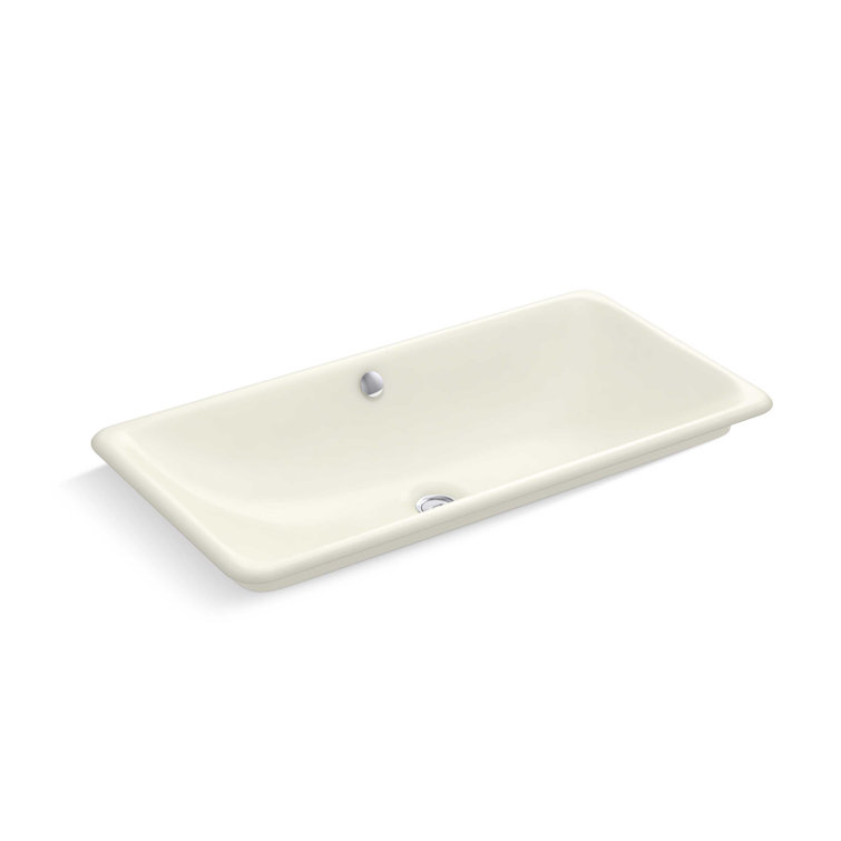 Iron Plains Metal Rectangle Dual Mount Bathroom Sink with Overflow