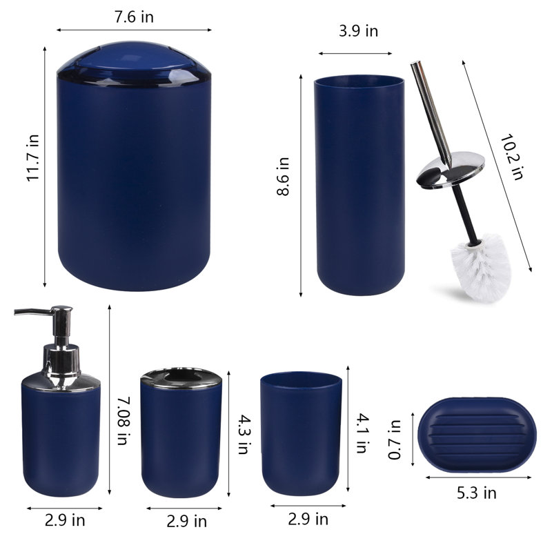 Balch Bathroom Accessory Set, Blue