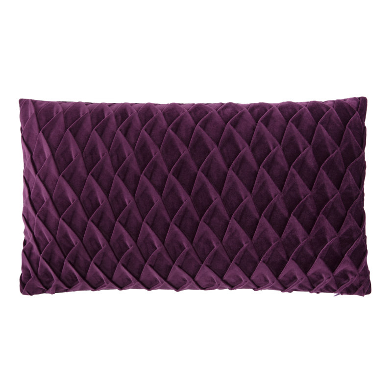 Housse de coussin décoratif en velours texturé Chanasya, Prune