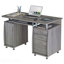 Bureau d'ordinateur complet avec rangement, gris-117463013
