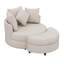 Fauteuil demi-tonneau pivotant à 360 degrés avec repose-pieds avec rangement et 4 coussins, fauteuil de loisirs moderne rembourré en chenille-116975695