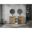 Armoire de salle de bain indépendante avec lavabo en céramique et armoire de rangement, porte à fermeture en douceur