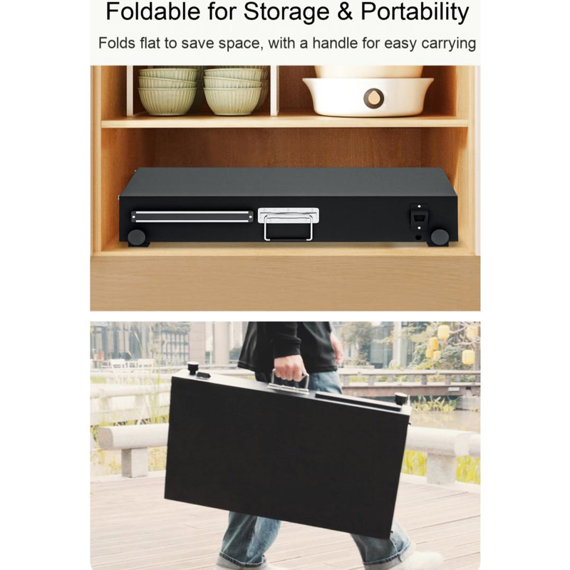 Table de barbecue pour l'extérieur avec fonction pliable - matériau en acier inoxydable, capacité de 300 lb, idéale pour la conception de chariots de cuisson et de camping, plusieurs options, structure solide, étagère à épices intégrée
