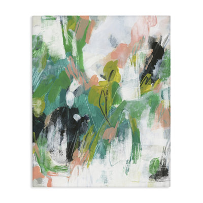 «Chaotic Green & Pink Abstract Floater Canvas» par June Erica Vess