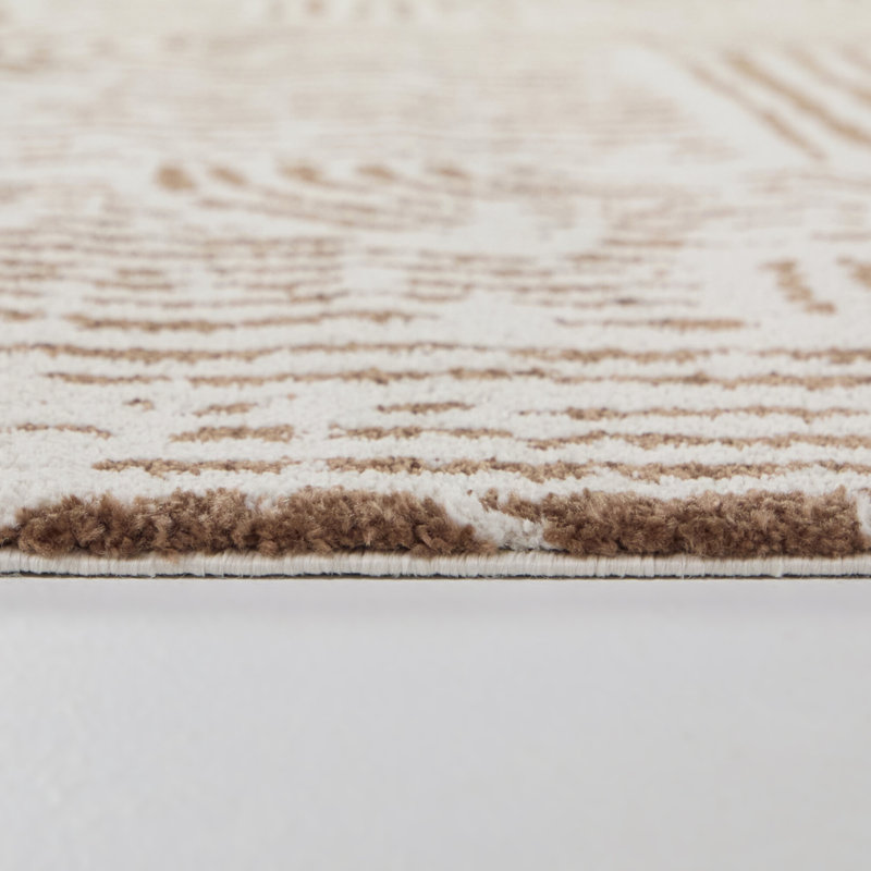 Campini Rust Modern Striped Area Rug, Rectangle 7'10" x 10'
