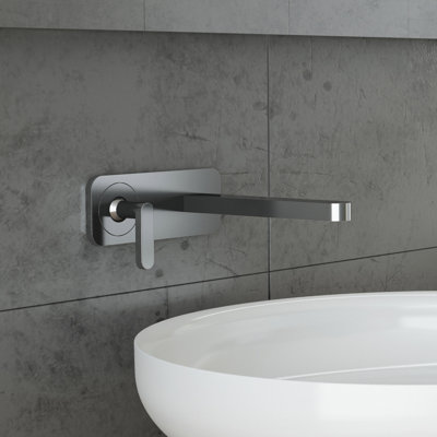 Living Wall Mounted Bathroom Faucet with Drain Assembly