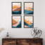 Ensemble de 4 impressions murales encadrées «Orange & Blue Mountain Valley» encadrées-93012396-93012398