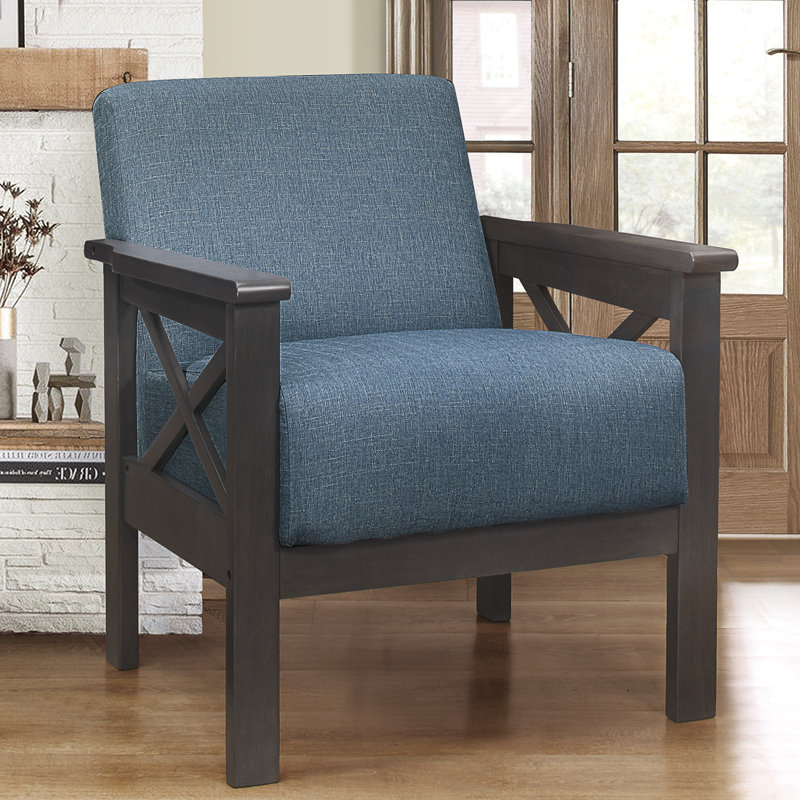 Bradley Upholstered Armchair, Blue 100% Polyester