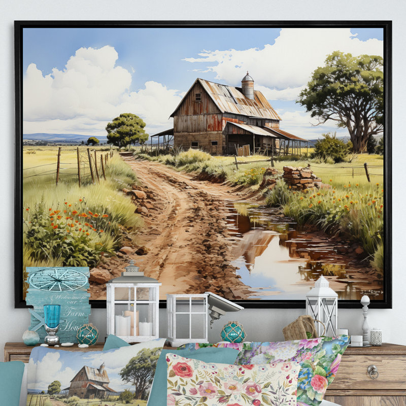 Bhargav Barns Rustic Charm V sur impression sur toile, H 24 po x l 32 po x P 1 po, Cadre flottant noir