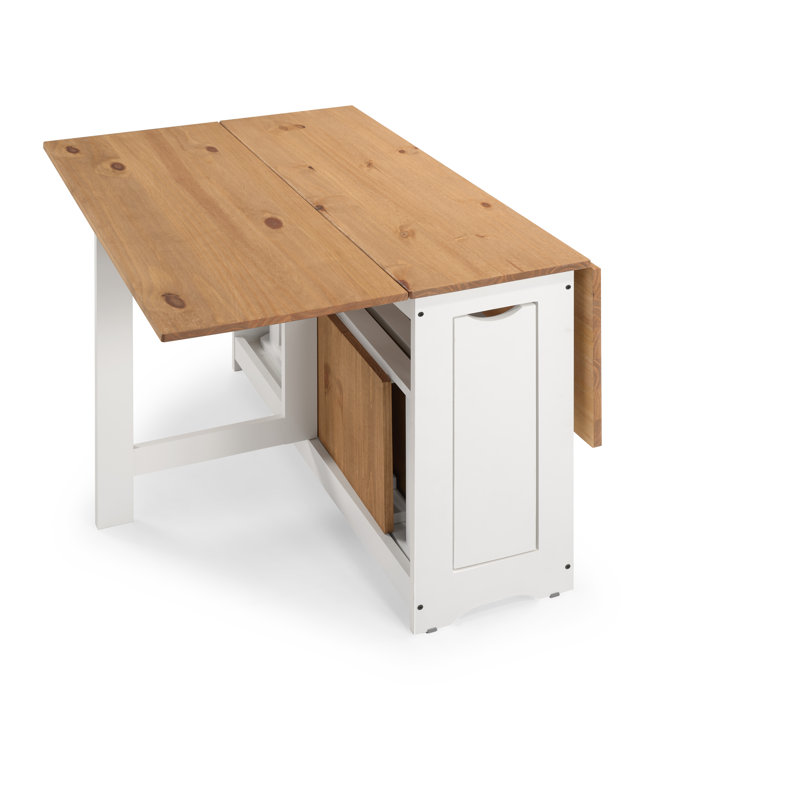 Ensemble de salle à manger 5 pièces pliable avec 4 chaises Portrain, Blanc / Brun