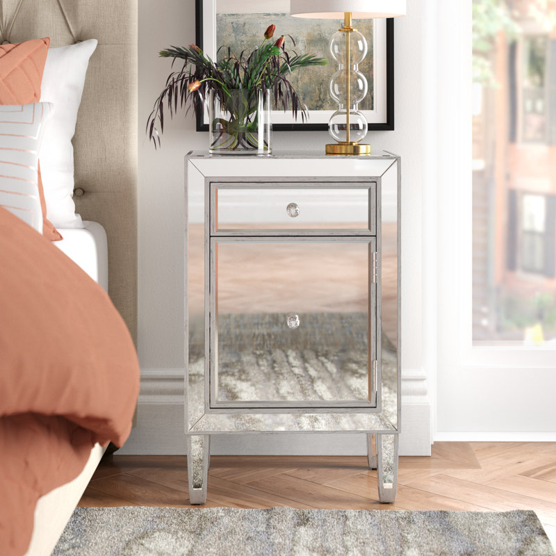 Fairgrove 18'' W Nightstand, Antique Silver