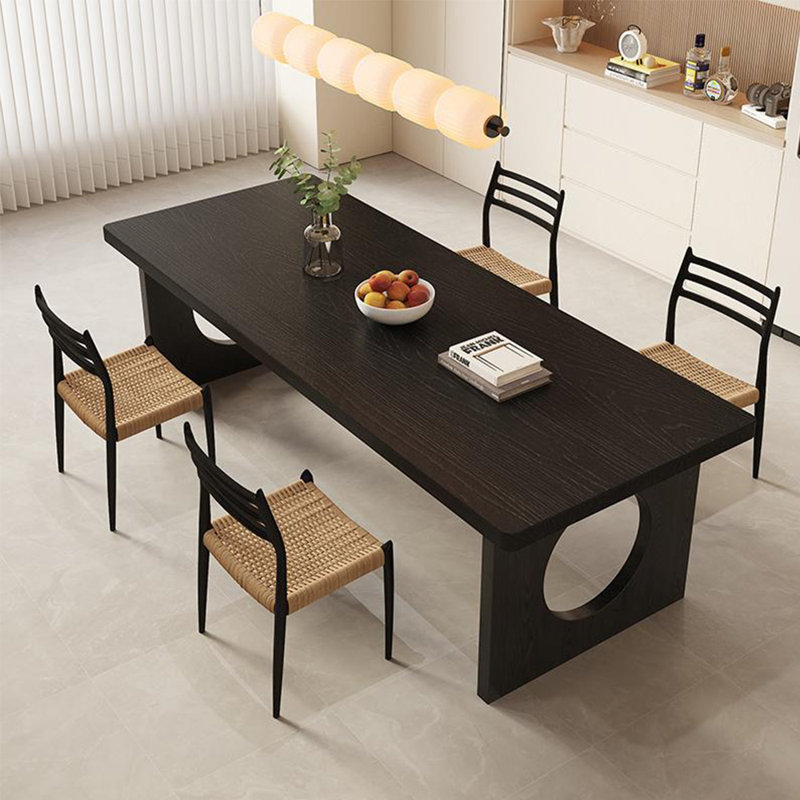 Table de salle à manger de style français tout en bois massif rétro, H 29,5 po x L 78,7 po x l 35,4 po