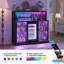 	Glass Wine Cabinet with Freestanding Wine Cooler Refrigerator, 4 Removable Wine Shelves, RGB Light-1016607970