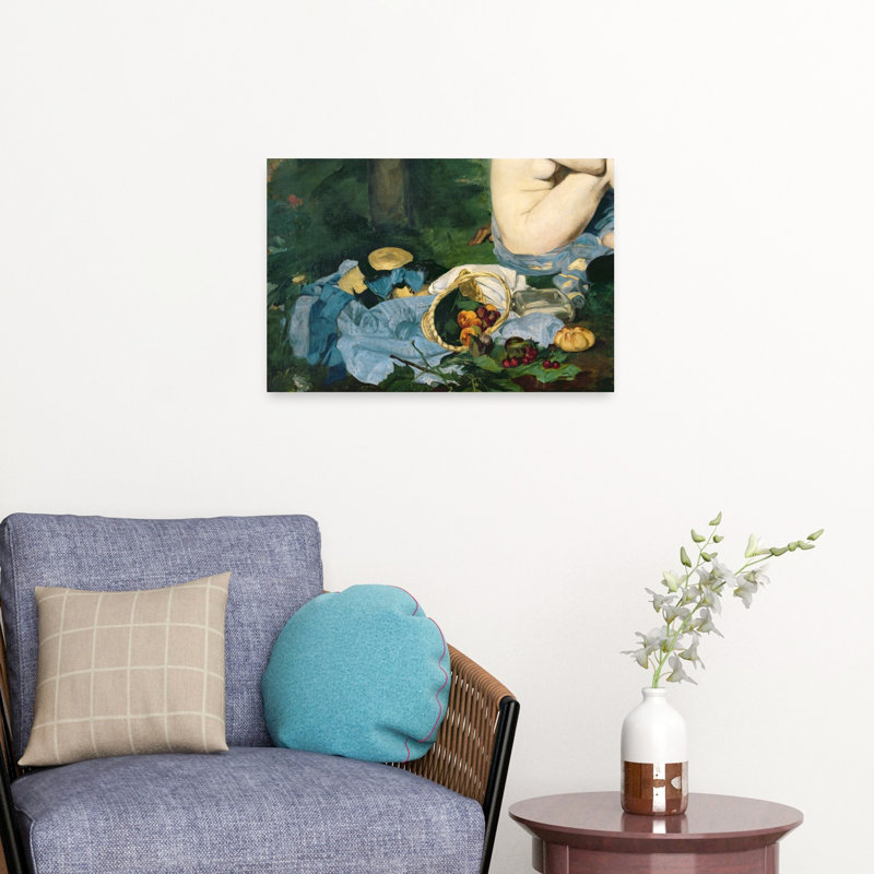 Déjeuner sur l'Herbe, 1863 Impressionniste Abstrait Contemporain Cerise Fruit Wall Art Print, H 16 po x l 24 po