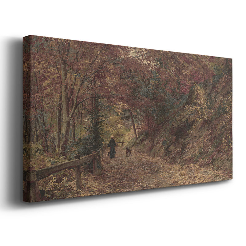 Série paysage - DCCL XXXV - Toile tendue avec châssis encadré - Prêt à être accroché, H 25 po x l 49 po, Doré
