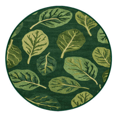 Washable Spinach Spinacia oleracea Vegetables Area Rug