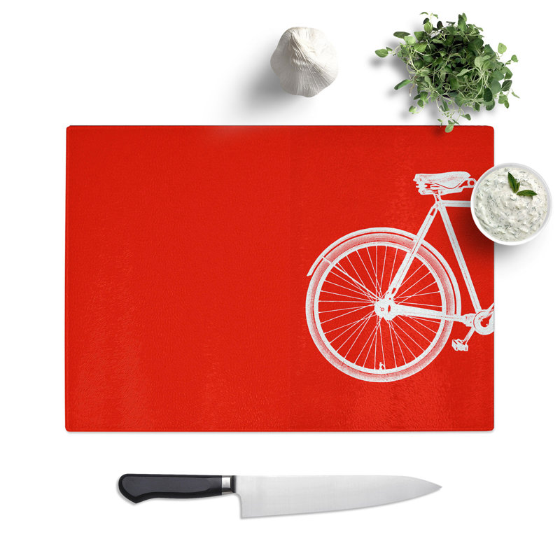 Bicycle Abstract No.1 Chopping Board, 0.4cm H x 20cm W x 28.5cm L