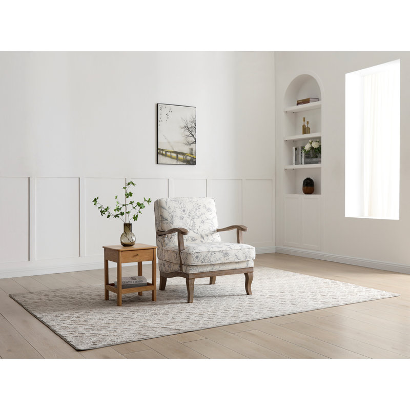 Hansel Linen Meadow Print Accent Chair 