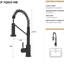 Robinet de cuisine élégant à poignée simple 19 po - Finition noir mat, acier inoxydable 304 avec pour une salle de bain contemporaine-675444008