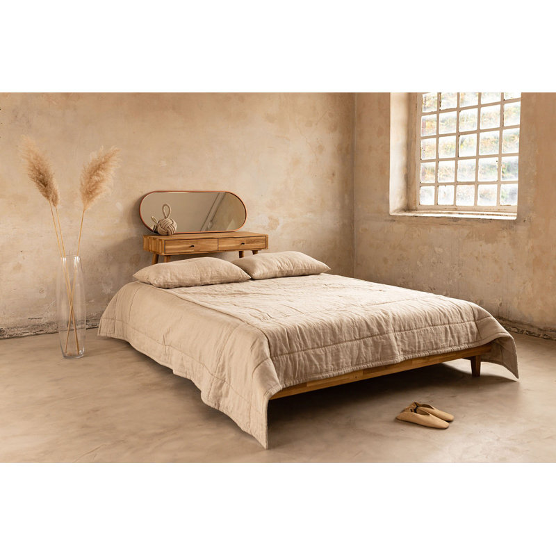 Flat Solid Wood Bed, 140 x 200 cm