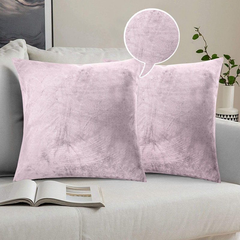 Skrolan Crushed Velvet Scatter Cushion Cover, Pink Rose