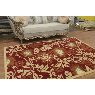 Tapis rouge à motif floral All-Over 6x8